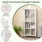 Costway Storage Cabinet with Wheels & 2 Translucent Doors Adjustable Shelves Sideboard 24" x 14.5" x 58"